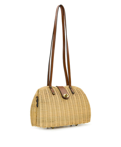 Patricia Nash Isere Wicker Satchel with Scarf - Spring Wicker