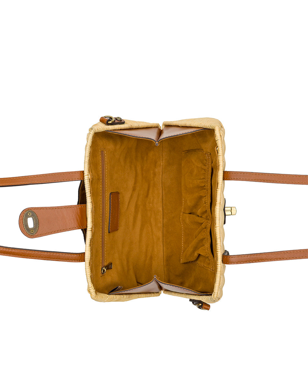 Patricia Nash Isere Wicker Satchel with Scarf - Spring Wicker
