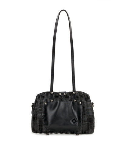 Patricia Nash Isere Wicker Satchel with Scarf - Spring Wicker