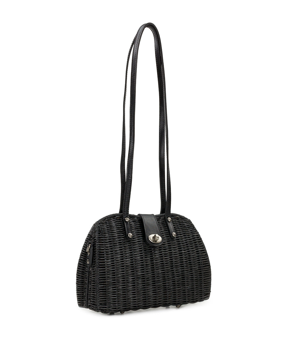 Patricia Nash Isere Wicker Satchel with Scarf - Spring Wicker