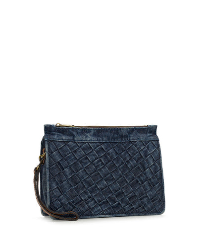 Patricia Nash Yvette Clutch Crossbody - Washed Woven Denim