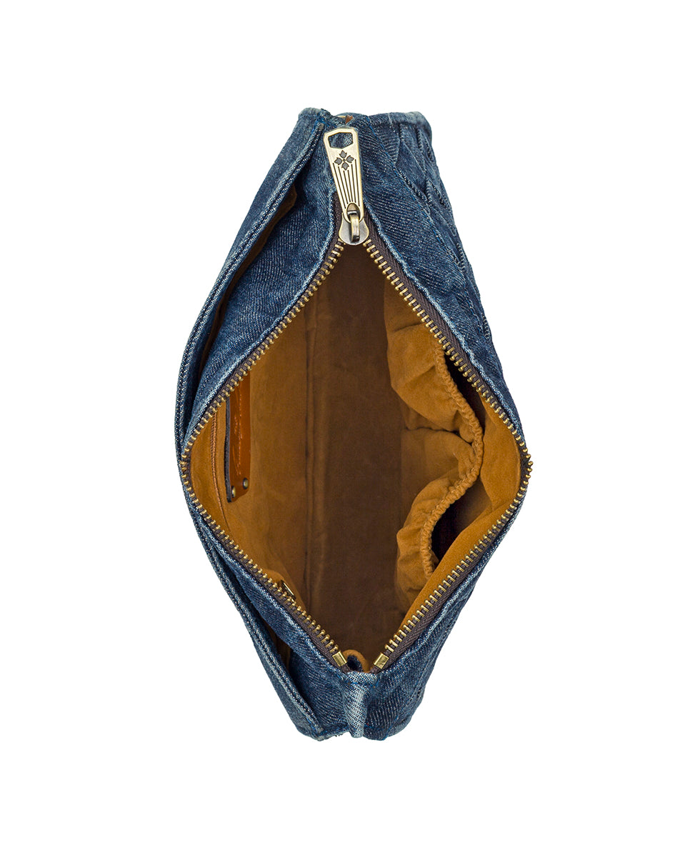 Patricia Nash Yvette Clutch Crossbody - Washed Woven Denim
