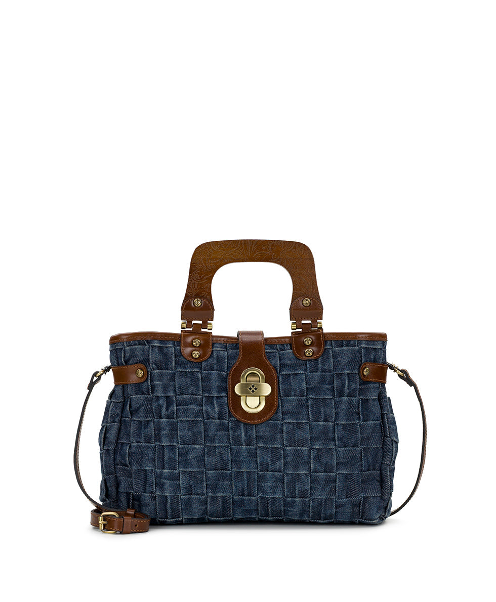 Patricia Nash Sancia Satchel - Washed Woven Denim