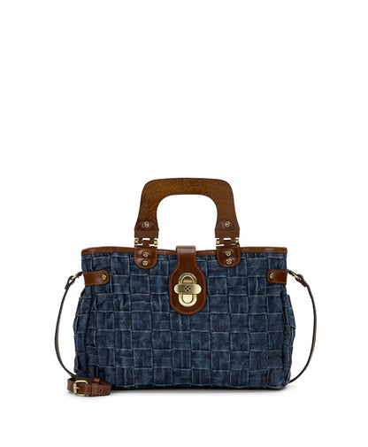 Patricia Nash Sancia Satchel - Washed Woven Denim