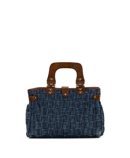 Patricia Nash Sancia Satchel - Washed Woven Denim