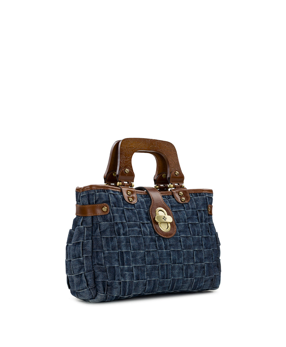 Patricia Nash Sancia Satchel - Washed Woven Denim
