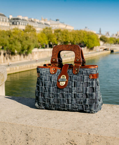 Patricia Nash Sancia Satchel - Washed Woven Denim