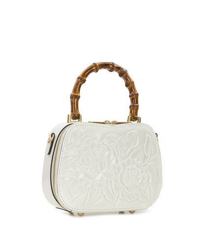 Patricia Nash Lara Top Handle Crossbody - Vintage Veg Tan Rose Tooled