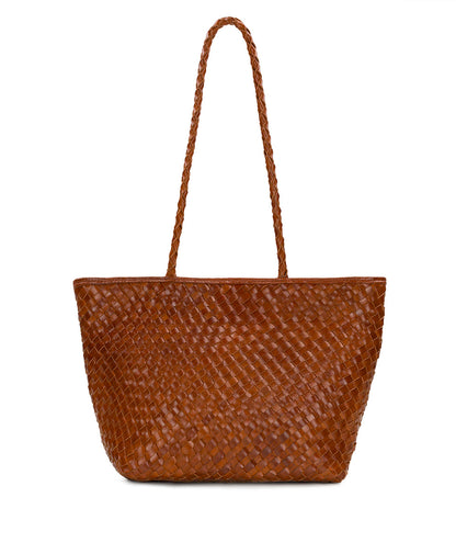 Patricia Nash Olivia Satchel Tote - Hand Stained Woven
