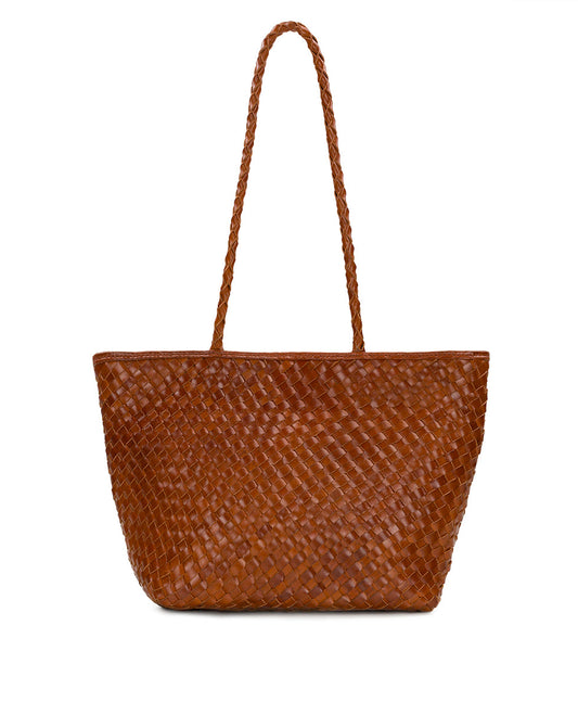 Patricia Nash Olivia Satchel Tote - Hand Stained Woven