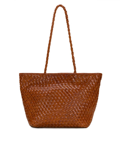 Patricia Nash Olivia Satchel Tote - Hand Stained Woven
