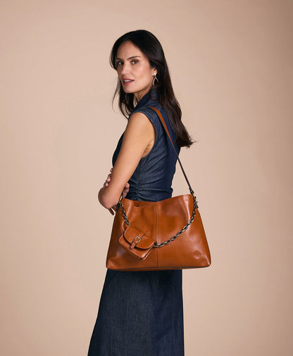 Patricia Nash Liora Slouchy Tote - Rugged Natural Grain Leather