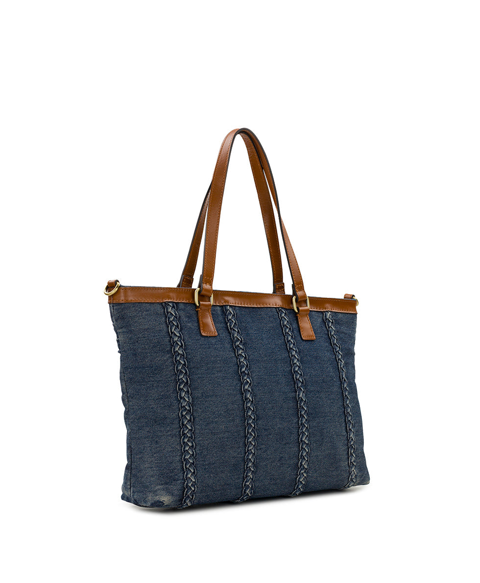 Patricia Nash Nadine Tote Satchel - Denim Stonewashed