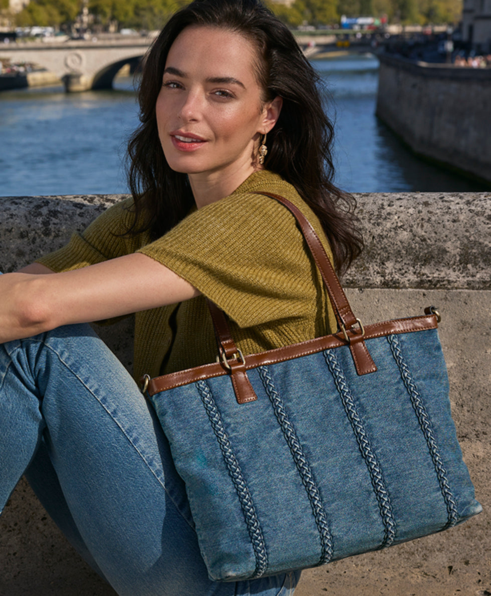 Patricia Nash Nadine Tote Satchel - Denim Stonewashed