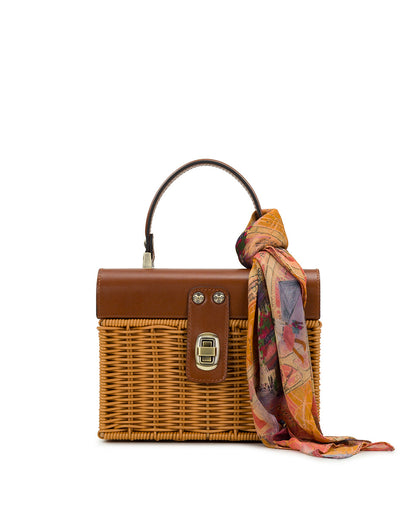 Patricia Nash Vienne Basket Top Handle with Scarf - Spring Wicker