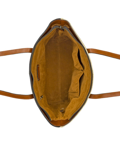Patricia Nash Verzi Tote with Scarf - European Natural Fine Weave