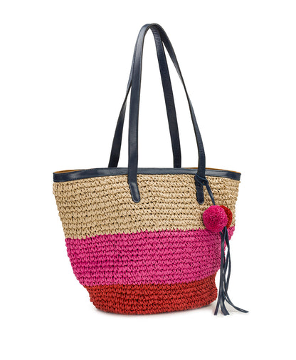 Patricia Nash Marconia Tote with Pom Pom Tassel - Specialty Woven