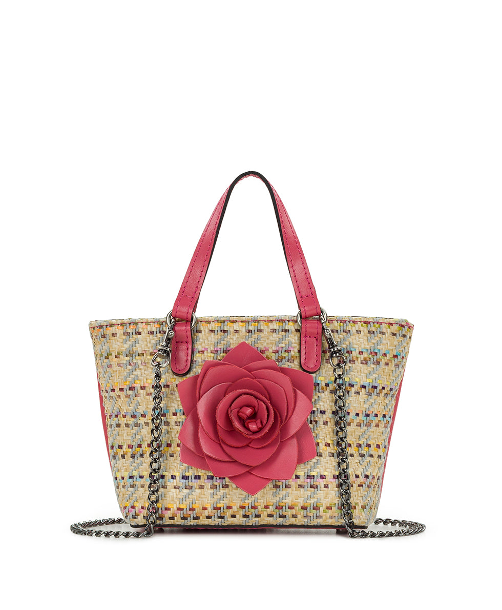 Patricia Nash Mini Verzi Chain Crossbody - Rose Spanish Raffia