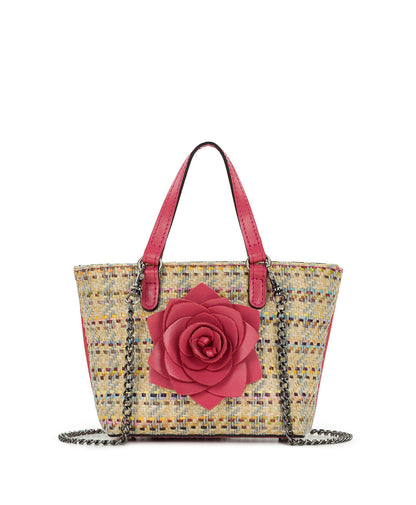 Patricia Nash Mini Verzi Chain Crossbody - Rose Spanish Raffia