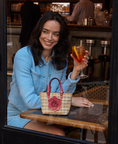 Patricia Nash Mini Verzi Chain Crossbody - Rose Spanish Raffia