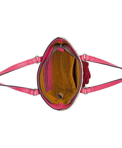 Patricia Nash Mini Verzi Chain Crossbody - Rose Spanish Raffia