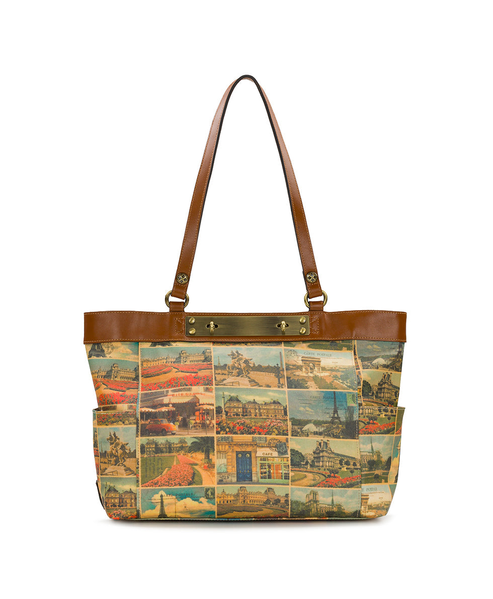 Patricia Nash Ria Tote - Patina Coated Linen Canvas - Postcards From Paris