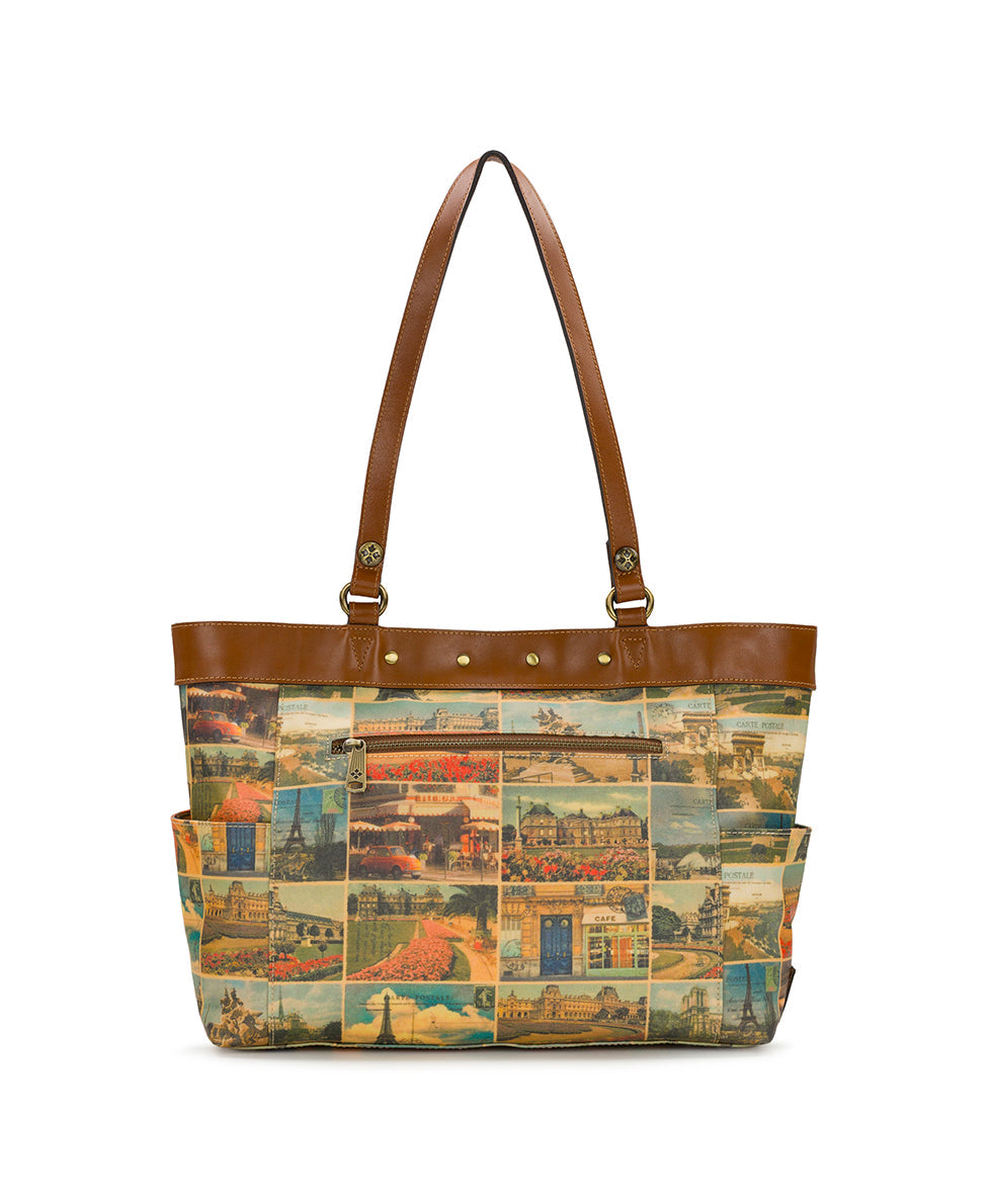 Patricia Nash Ria Tote - Patina Coated Linen Canvas - Postcards From Paris