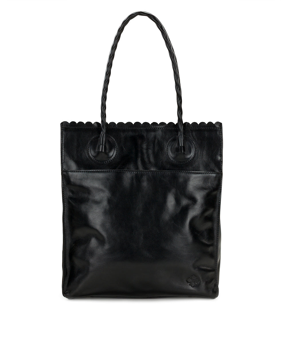 Patricia Nash Cavo Tote | Cavo Tooled Applique | Distressed Black