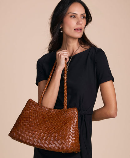 Patricia Nash Cheri Large Satchel - Hand Stained Woven