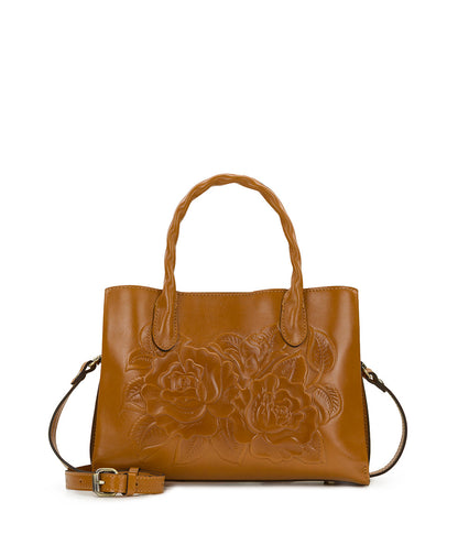 Patricia Nash Genovese Satchel - Vintage Veg Tan Rose Tooled