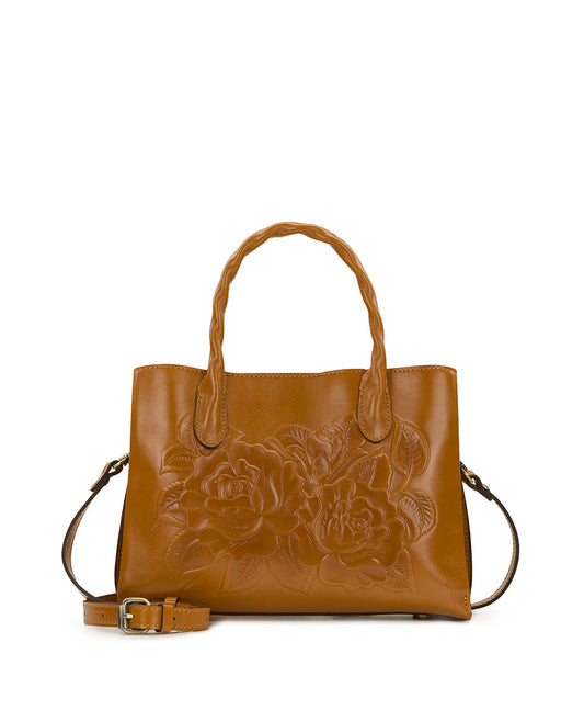 Patricia Nash Genovese Satchel - Vintage Veg Tan Rose Tooled