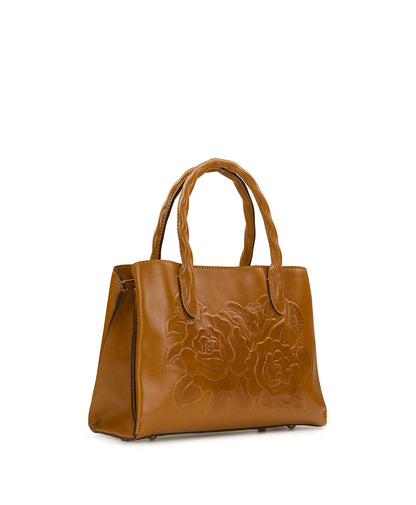 Patricia Nash Genovese Satchel - Vintage Veg Tan Rose Tooled