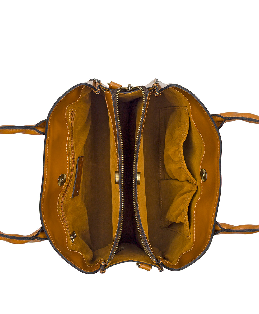 Patricia Nash Genovese Satchel - Vintage Veg Tan Rose Tooled