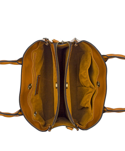 Patricia Nash Genovese Satchel - Vintage Veg Tan Rose Tooled