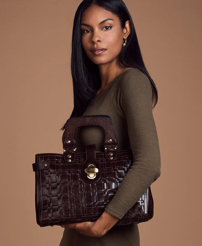 Patricia Nash Sancia Woven Satchel - Vintage Distressed Woven