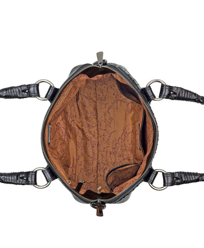 Patricia Nash Augusta Satchel - Discovery Collection — Vintage Distressed Woven Leat