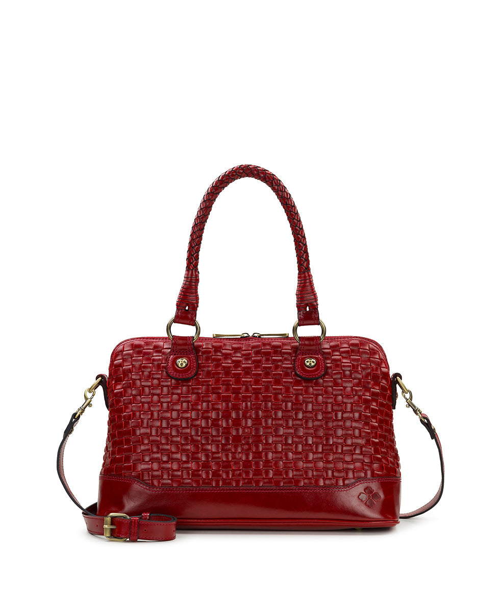 Patricia Nash Augusta Satchel - Discovery Collection — Vintage Distressed Woven Leat