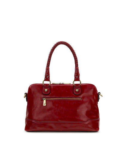 Patricia Nash Augusta Satchel - Discovery Collection — Vintage Distressed Woven Leat