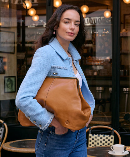 Patricia Nash Serafina Large Frame Bag - Rugged Natural Grain