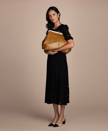 Patricia Nash Serafina Large Frame Bag - Rugged Natural Grain