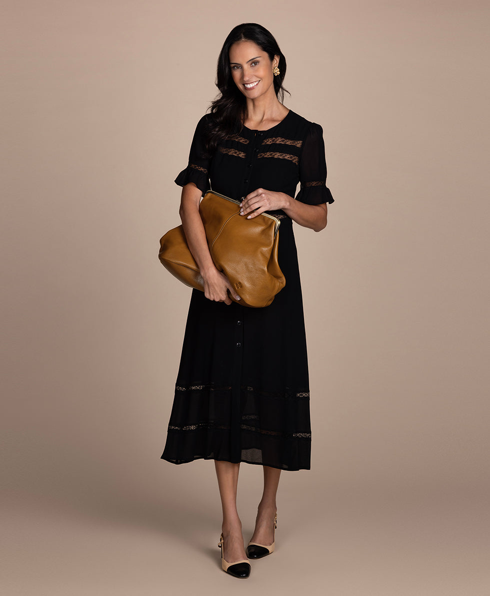 Patricia Nash Serafina Large Frame Bag - Rugged Natural Grain