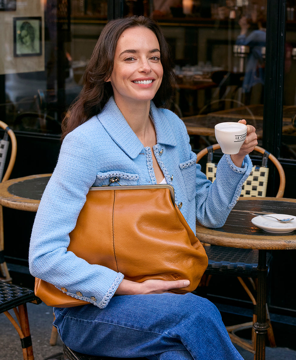 Patricia Nash Serafina Large Frame Bag - Rugged Natural Grain