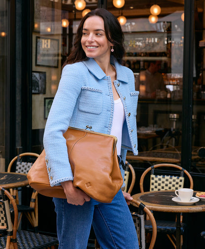 Patricia Nash Serafina Large Frame Bag - Rugged Natural Grain
