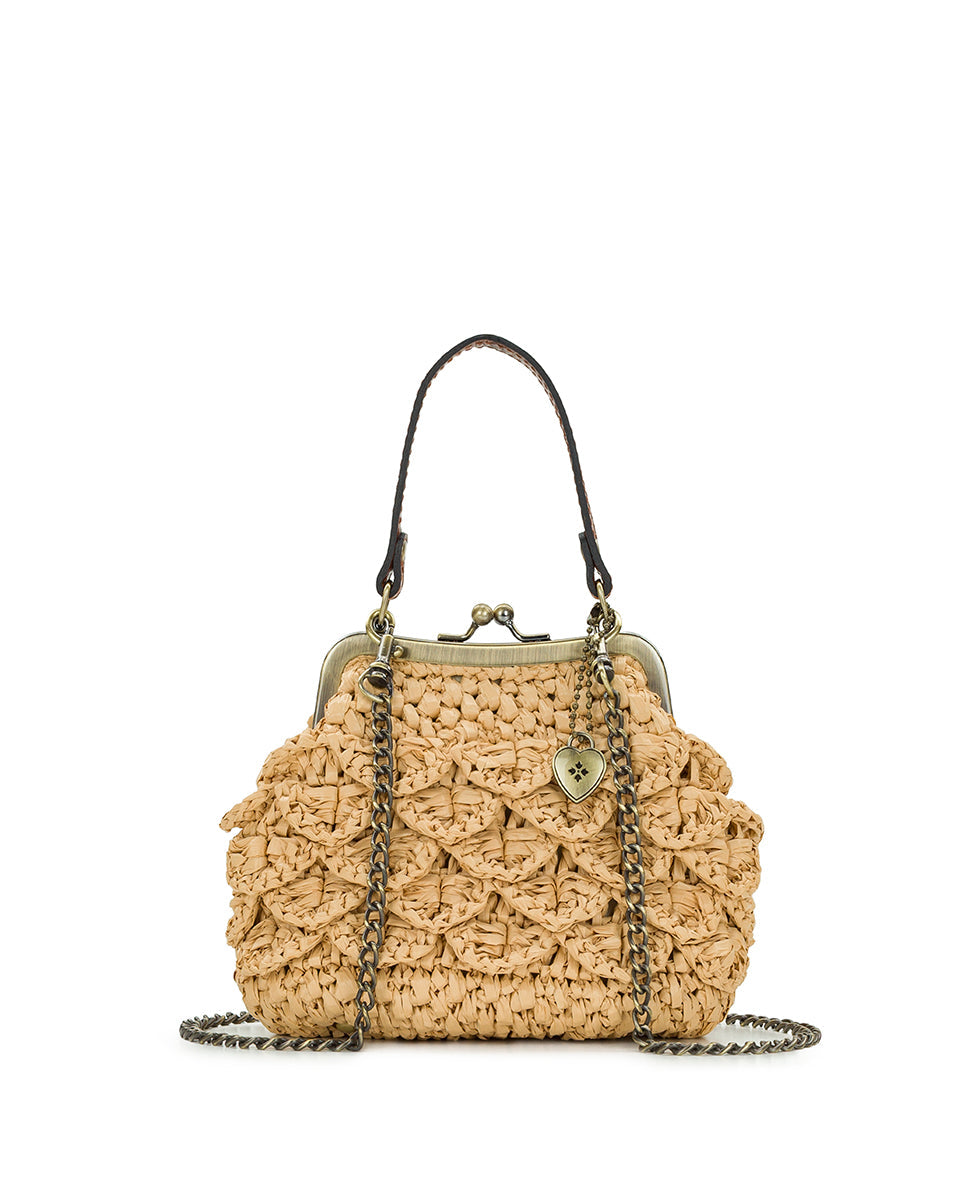 Patricia Nash Mini Laureana Chain Crossbody - Scalloped Raffia