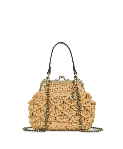 Patricia Nash Mini Laureana Chain Crossbody - Scalloped Raffia