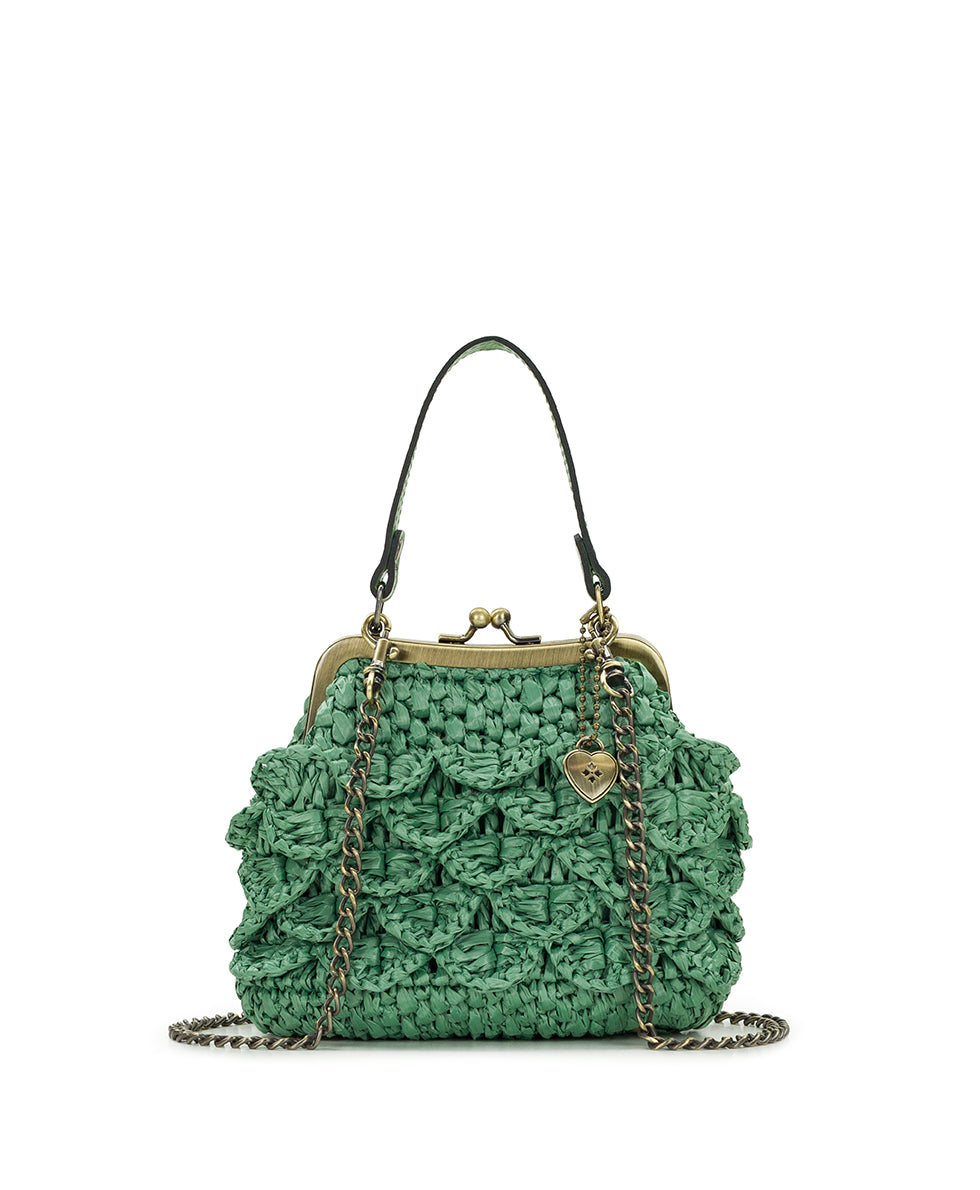 Patricia Nash Mini Laureana Chain Crossbody - Scalloped Raffia