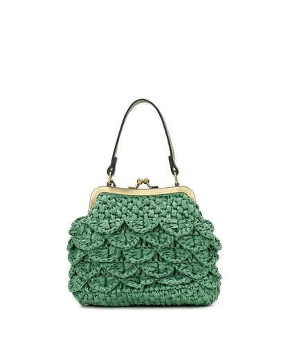 Patricia Nash Mini Laureana Chain Crossbody - Scalloped Raffia