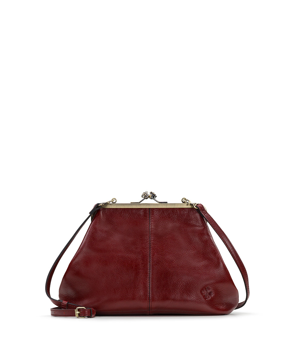 Patricia Nash Sofia Frame Crossbody - Rugged Natural Grain Leather