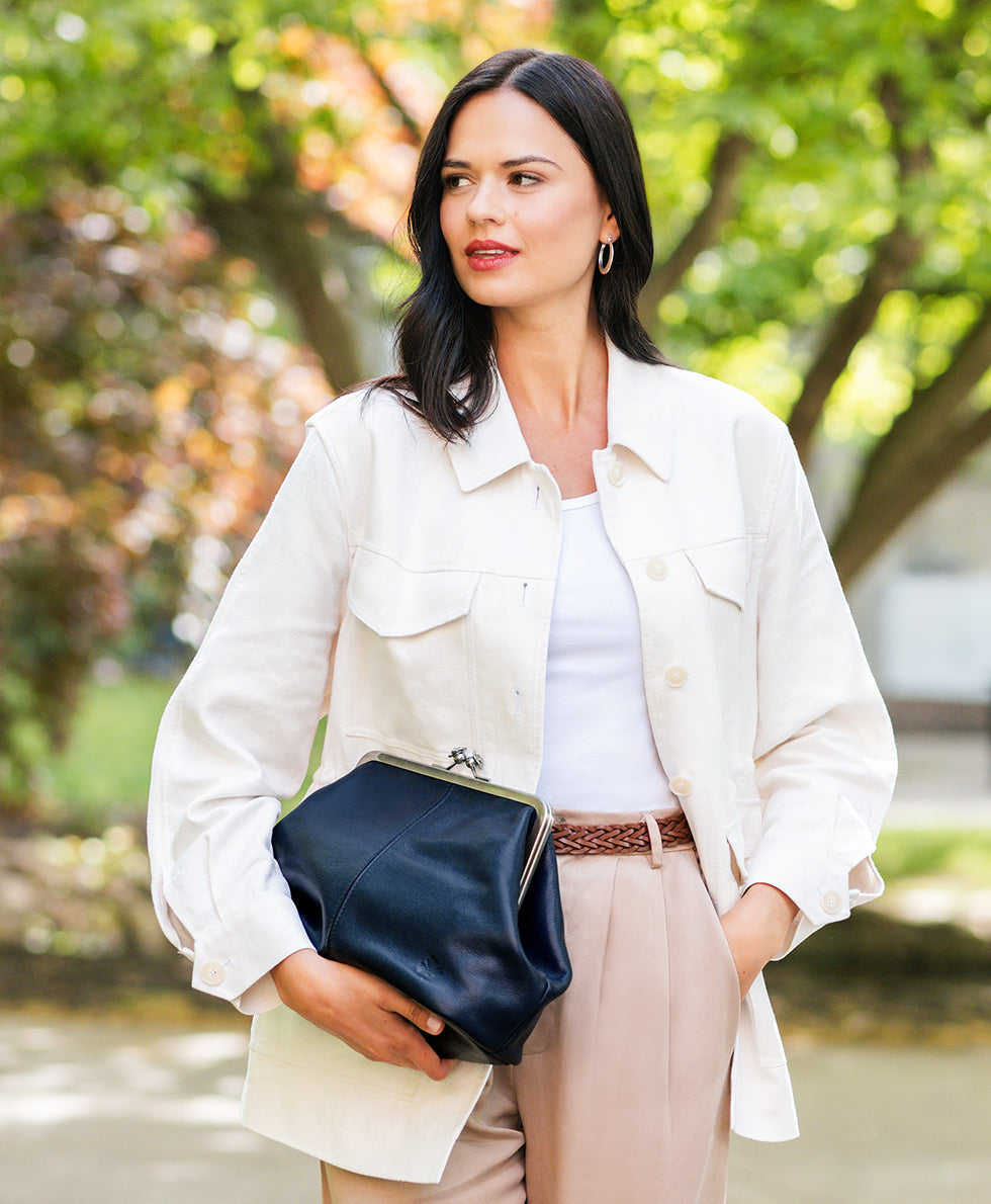 Patricia Nash Sofia Frame Crossbody - Rugged Natural Grain Leather