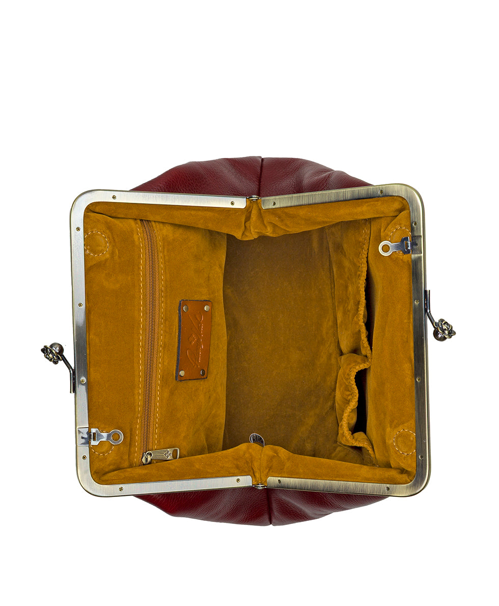 Patricia Nash Sofia Frame Crossbody - Rugged Natural Grain Leather